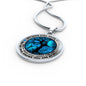 AG1308005 My Mind Still Talks To You Blue Butterflies Tree Of Life Luxury Necklace with Back Engraving