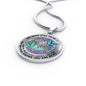 B0706055 My Mind Still Talks To You Green And Turquoise Butterflies And Titan Tree Of Life Luxury Necklace with Back Engraving