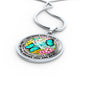 AG2408001 My Mind Still Talks To You Turquoise Butterflies Flower Luxury Necklace with Back Engraving