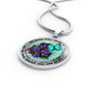 AG2908011 My Mind Still Talks To You Turquoise Butterflies Flower Luxury Necklace with Back Engraving