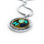 AG0608073 My Mind Still Talks To You Turquoise Butterflies Gold Moon Tree Of Life And Galaxy Luxury Necklace with Back Engraving