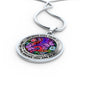 AG2608012 My Mind Still Talks To You Purple Butterflies Flower Luxury Necklace with Back Engraving