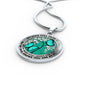 AG2508010 My Mind Still Talks To You Turquoise Butterflies Flower Luxury Necklace with Back Engraving