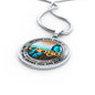 AG2508019 My Mind Still Talks To You Blue Butterflies Flower Luxury Necklace with Back Engraving