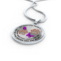 JL1507021 My Mind Purple Butterflies Rose Gold Paw Luxury Necklace with Back Engraving