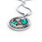 SP0109030 My Mind Still Talks To You Turquoise Butterflies Broken Heart Luxury Necklace with Back Engraving