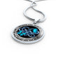 SP0509017 My Mind Still Talks To You Blue Butterflies Broken Heart Luxury Necklace with Back Engraving