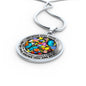 AG2808011 My Mind Still Talks To You Blue Butterflies Flower Luxury Necklace with Back Engraving