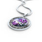 AG2908016 My Mind Still Talks To You Purple Butterflies Flower Luxury Necklace with Back Engraving