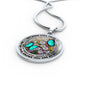 AG2908012 My Mind Still Talks To You Turquoise Butterflies Flower Luxury Necklace with Back Engraving