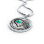 B0708025 My Mind Still Talks To You Green Butterflies Black Rose And Heart Shape Luxury Necklace with Back Engraving