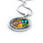 AG2908004 My Mind Still Talks To You Turquoise Butterflies Flower Luxury Necklace with Back Engraving