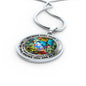AG2208009 My Mind Still Talks To You Blue Butterflies Flower Luxury Necklace with Back Engraving