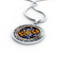 AG2808018 My Mind Still Talks To You Orange Monarch Butterflies Flower Luxury Necklace with Back Engraving