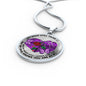 SP0109010 My Mind Still Talks To You Purple Butterflies Broken Heart And Rose Luxury Necklace with Back Engraving