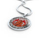 AG2508046 My Mind Still Talks To You Red Cardinals Flower Luxury Necklace with Back Engraving