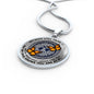 AG0408040 My Mind Still Talks To You Orange Butterflies Silver Celtic Knot Tree Of Life And Galaxy Luxury Necklace with Back Engraving