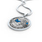 B0708103 My Mind Still Talks To You Pink Butterflies Silver Rose And Heart Shape Luxury Necklace with Back Engraving