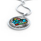 SP0109026 My Mind Still Talks To You Blue Butterflies Broken Heart Luxury Necklace with Back Engraving
