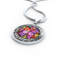 AG2808016 My Mind Still Talks To You Purple Butterflies Flower Luxury Necklace with Back Engraving