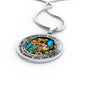 AG2908032 My Mind Still Talks To You Blue Butterflies Flower Luxury Necklace with Back Engraving