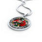 AG2608046 My Mind Still Talks To You Red Cardinals Flower Luxury Necklace with Back Engraving