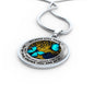 B070604 My Mind Still Talks To You Turquoise Butterflies Luxury Necklace with Back Engraving