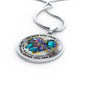 SP0509020 My Mind Still Talks To You Blue Butterflies Broken Heart Luxury Necklace with Back Engraving