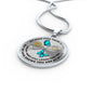 JL1507001 My Mind Still Talks To You Turquoise Butterflies Gold One Paw Luxury Necklace with Back Engraving