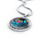 AG2408029 My Mind Still Talks To You Blue Butterflies Flower Luxury Necklace with Back Engraving