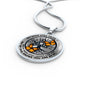 AG0608026 My Mind Still Talks To You Orange Monarch Butterflies Black Celtic Knot Tree Of Life And Galaxy Luxury Necklace with Back Engraving