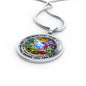 AG2208040 My Mind Still Talks To You Purple Butterflies Flower Luxury Necklace with Back Engraving