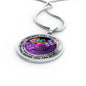 AG2408028 My Mind Still Talks To You Purple Butterflies Flower Luxury Necklace with Back Engraving
