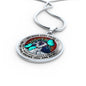 AG2008007 My Mind Still Talks To You Turquoise Butterflies Rainbow Tree Of Life Luxury Necklace with Back Engraving