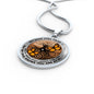 AG2108018 My Mind Still Talks To You Orange Monarch Butterflies Tree Of Life Luxury Necklace with Back Engraving