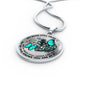SP0509002 My Mind Still Talks To You Turquoise Butterflies Broken Heart Luxury Necklace with Back Engraving