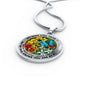 AG2908023 My Mind Still Talks To You Blue Butterflies Flower Luxury Necklace with Back Engraving