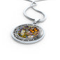 AG2908042 My Mind Still Talks To You Orange Monarch Butterflies Flower Luxury Necklace with Back Engraving