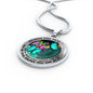 AG2408006 My Mind Still Talks To You Turquoise Butterflies Flower Luxury Necklace with Back Engraving