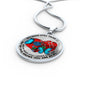 SP0109023 My Mind Still Talks To You Blue Butterflies Broken Heart And Rose Luxury Necklace with Back Engraving
