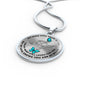 JL1707024 My Mind Still Talks To You Turquoise Butterflies Silver Angel Heart Paw Luxury Necklace with Back Engraving
