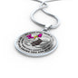 B0713019 My Mind Still Talks To You Pink Butterflies Stair Way To Heaven With Gold Cross Luxury Necklace with Back Engraving