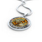 AG1308008 My Mind Still Talks To You Orange Monarch Butterflies Tree Of Life Luxury Necklace with Back Engraving