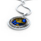 B070601 My Mind Still Talks To You Blue Butterflies Luxury Necklace with Back Engraving