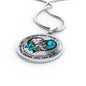SP0109019 My Mind Still Talks To You Blue Butterflies Broken Heart Luxury Necklace with Back Engraving
