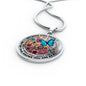 AG2208010 My Mind Still Talks To You Blue Butterflies Flower Luxury Necklace with Back Engraving