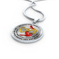 JL1807007 My Mind Still Talks To You Red Cardinals Golden Heart Paws Luxury Necklace with Back Engraving