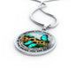 AG2508001 My Mind Still Talks To You Turquoise Butterflies Flower Luxury Necklace with Back Engraving