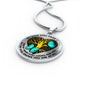 TQ0407 My Mind Still Talks To You Turquoise Butterfly Heart Tree Of Life Luxury Necklace with Back Engraving