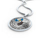 B0713017 My Mind Still Talks To You Blue Butterflies Stair Way To Heaven With Gold Cross Luxury Necklace with Back Engraving
